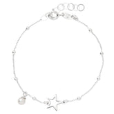 SILVER BUTTERFLY AND PEARL BRACELET