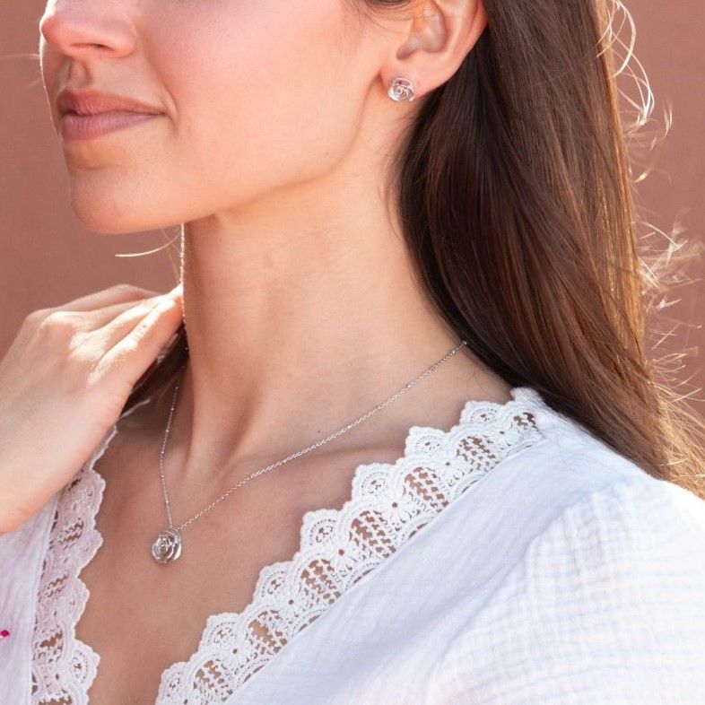 SILVER ROSE MINI PENDANT