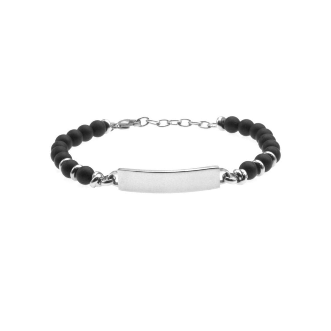 LAVA STONES AND STEEL BRACELET