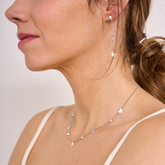 MINI CHARMS NECKLACE IN SILVER AND PEARLS