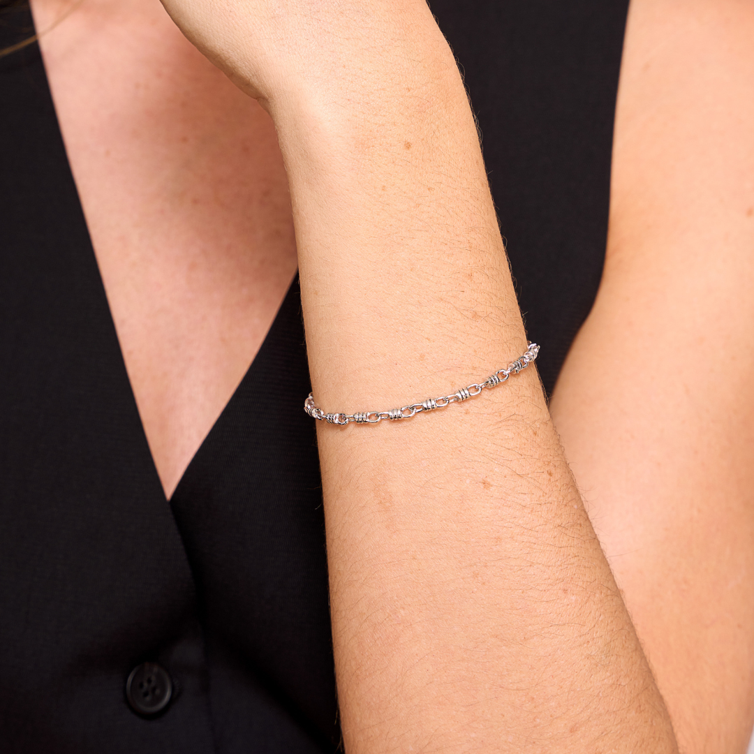 PULSERA ESLABONES DE PLATA FANTASIA