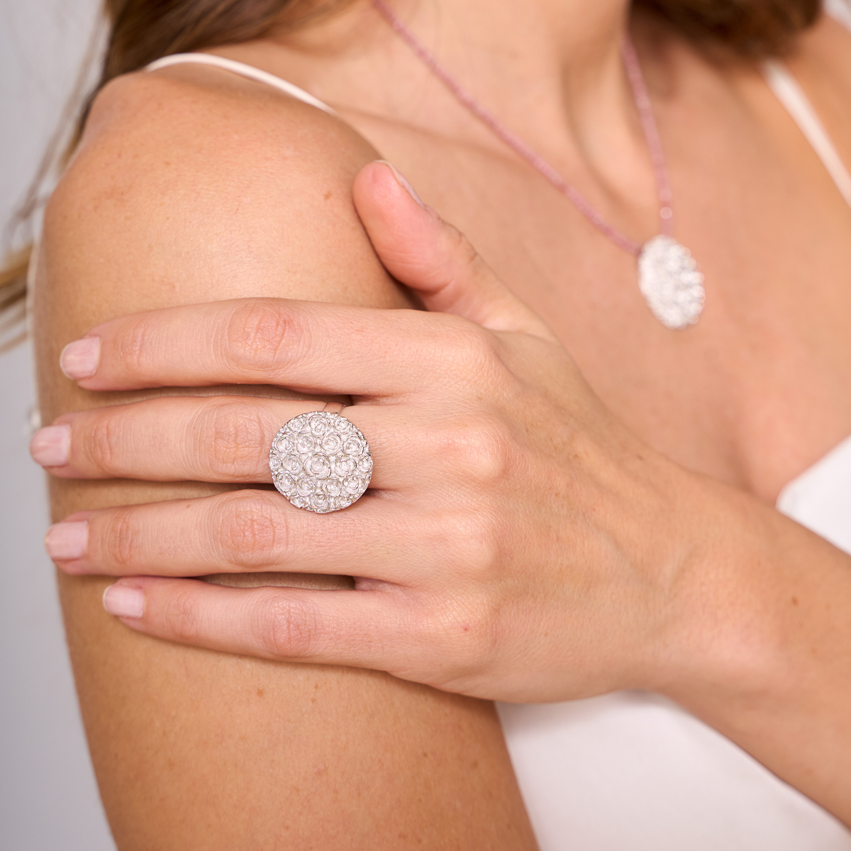 ANILLO BOUQUET DE ROSAS DE PLATA