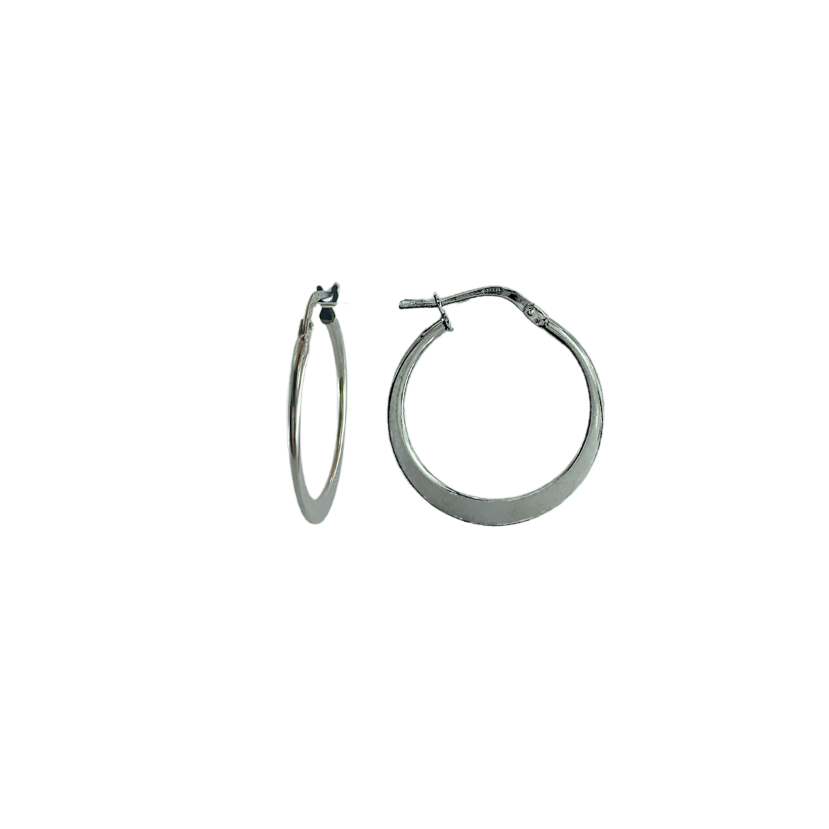 22MM SILVER FLAT EARRINGS. EITHER