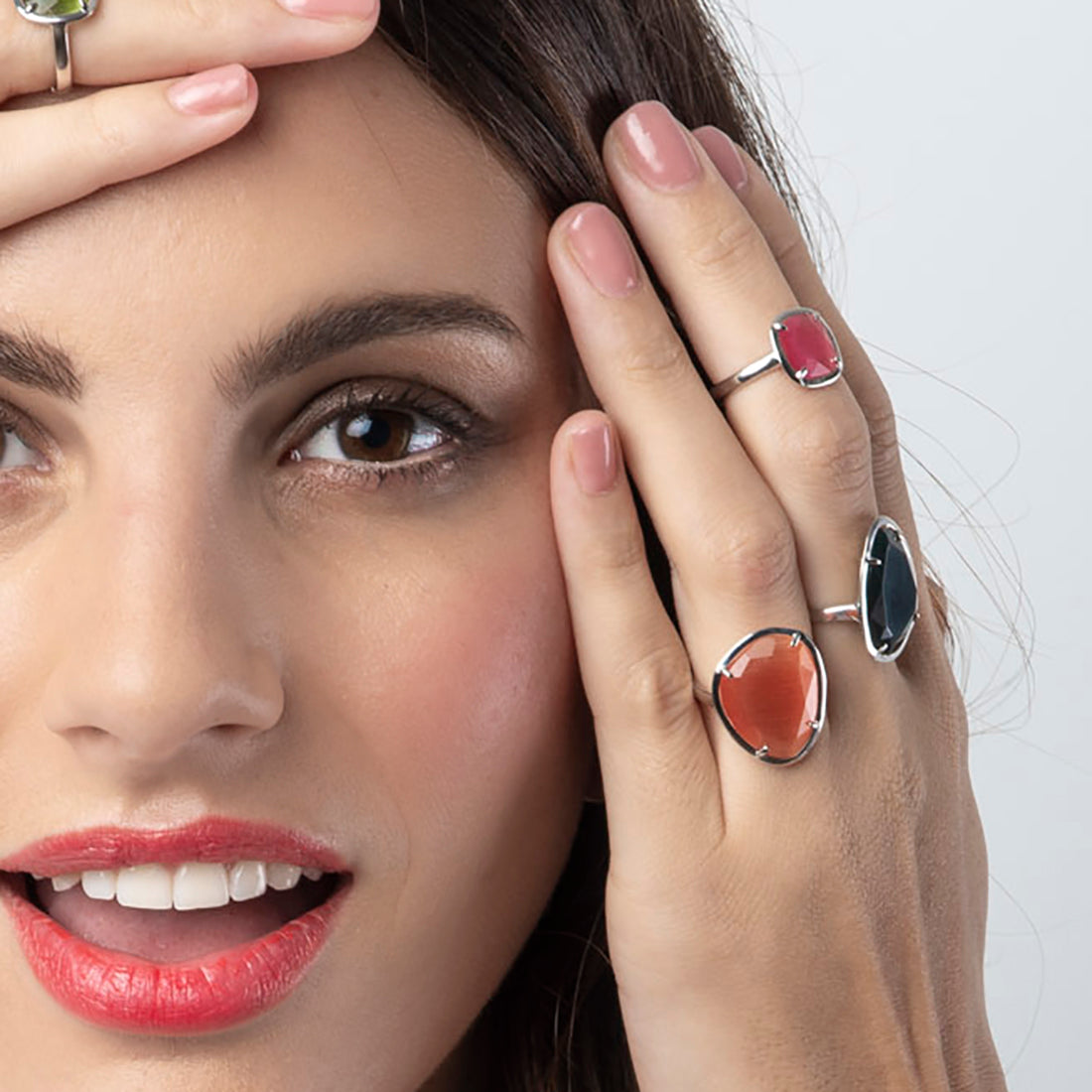 ANILLO CUADRADO ZINNIA ROSA