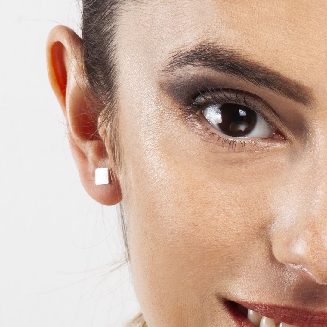 PENDIENTES MINI CUADRADO DE PLATA