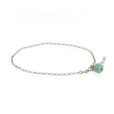 BRACELET DE CHEVILLE EN ARGENT AVEC CUBE DE CALCÉDOINE