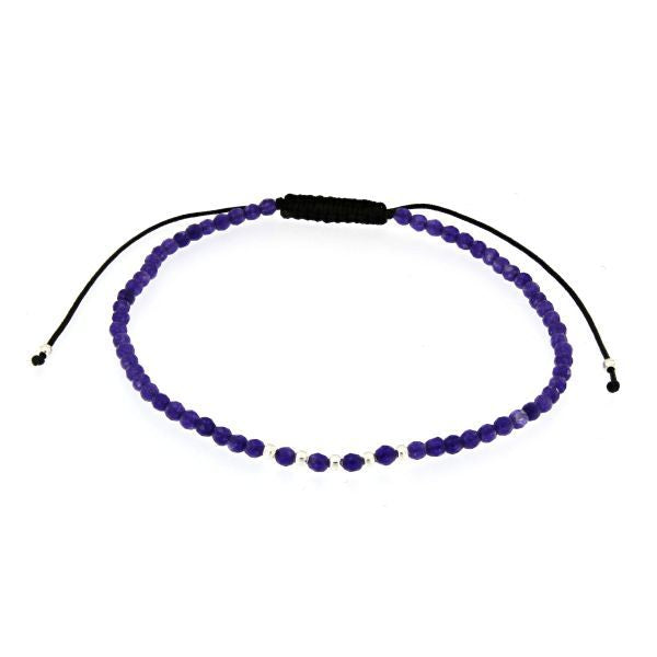 PULSERA PLATA Y JADE MORADO