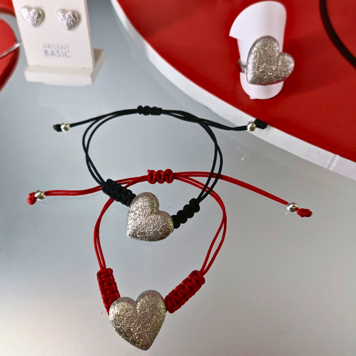 PULSERA COEUR CORDON MACRAME