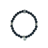 BLACK WOOD AND STEEL BRACELET