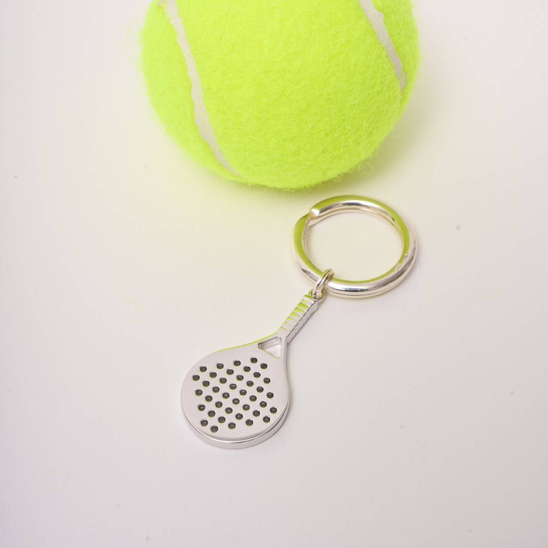 PORTE-CLÉS RAQUETTE DE PADEL ARGENT