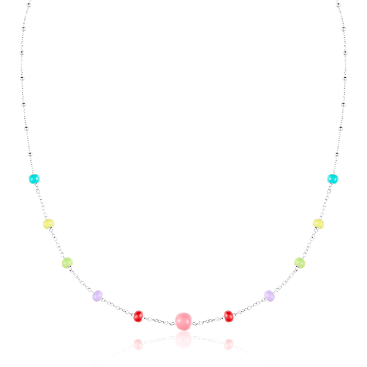 NECKLACE BRIGHT MULTICOLORED BEADS