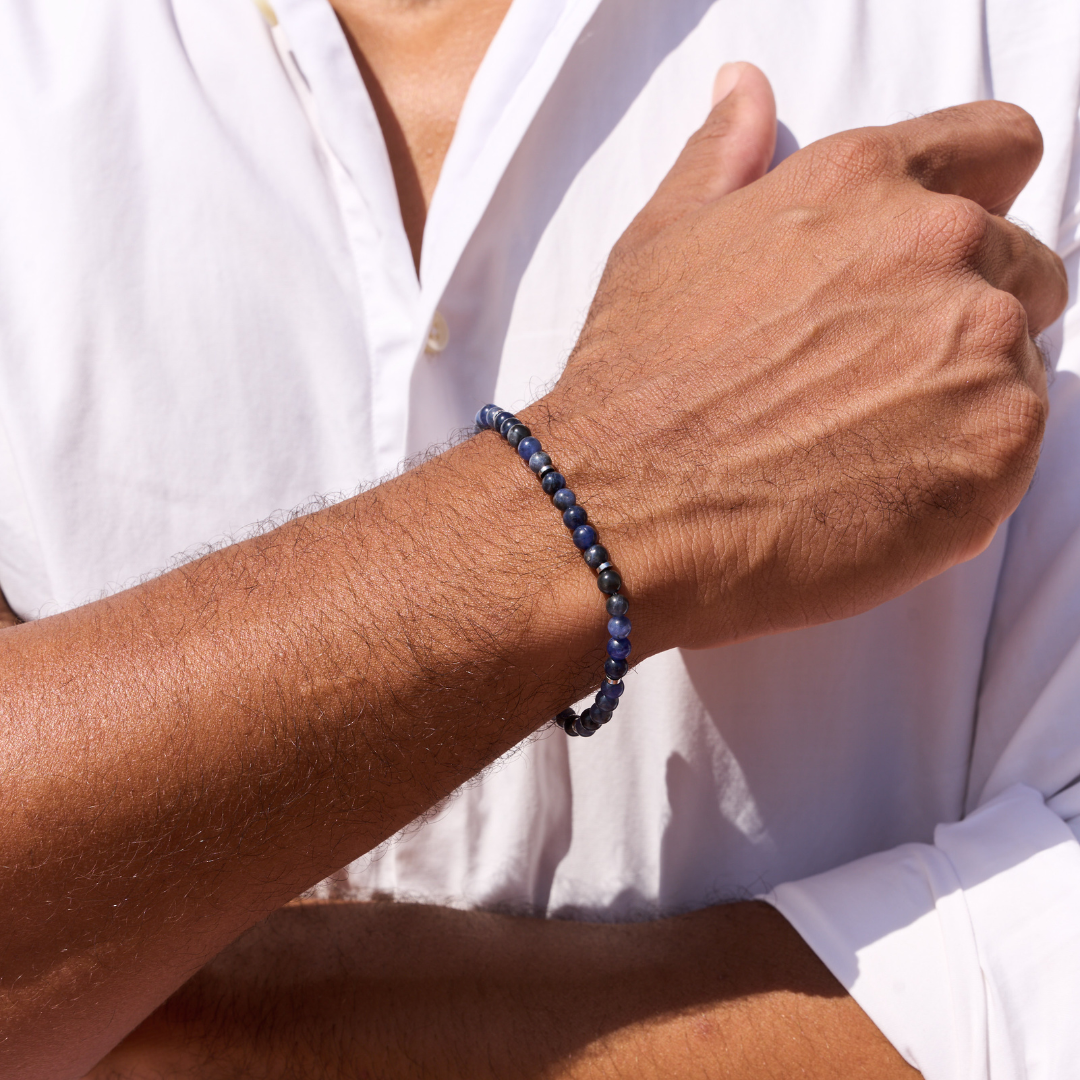 BLUE STONE BALLS BRACELET