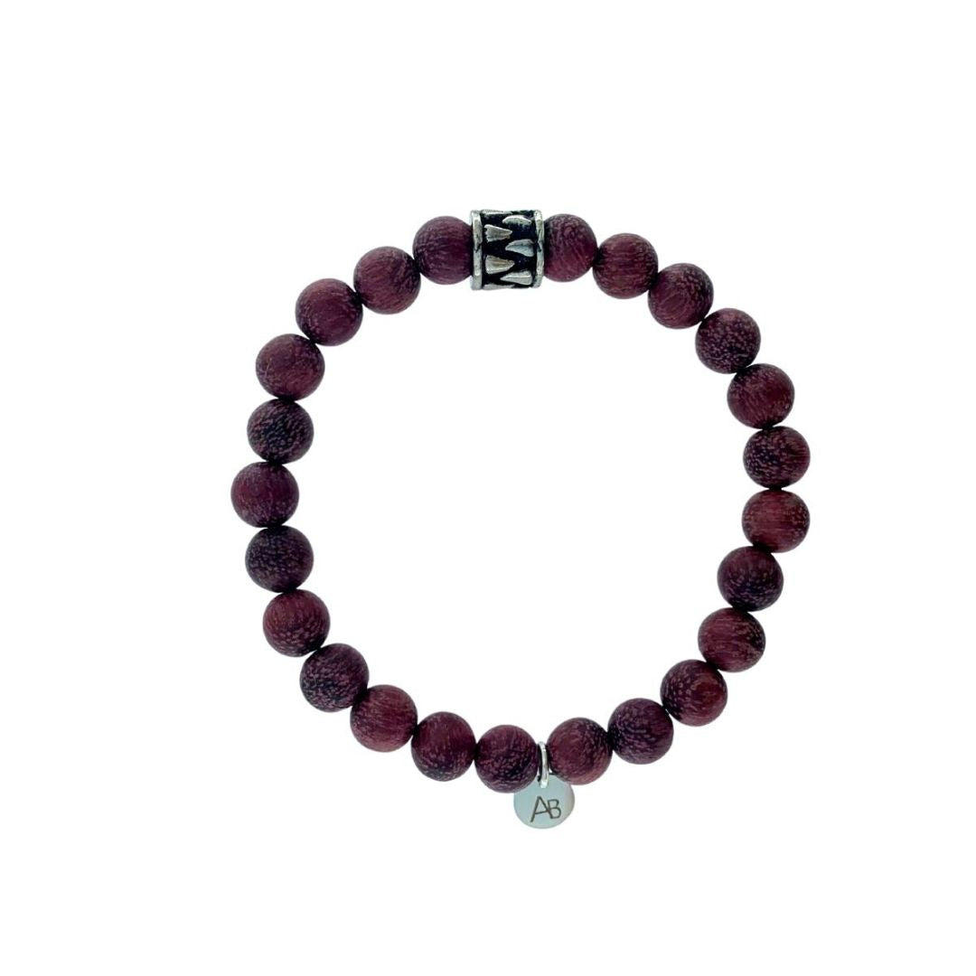 BORDEAUX WOODEN AND STEEL BRACELET