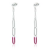 PENDIENTES ESLABONES ESMALTE MORADO