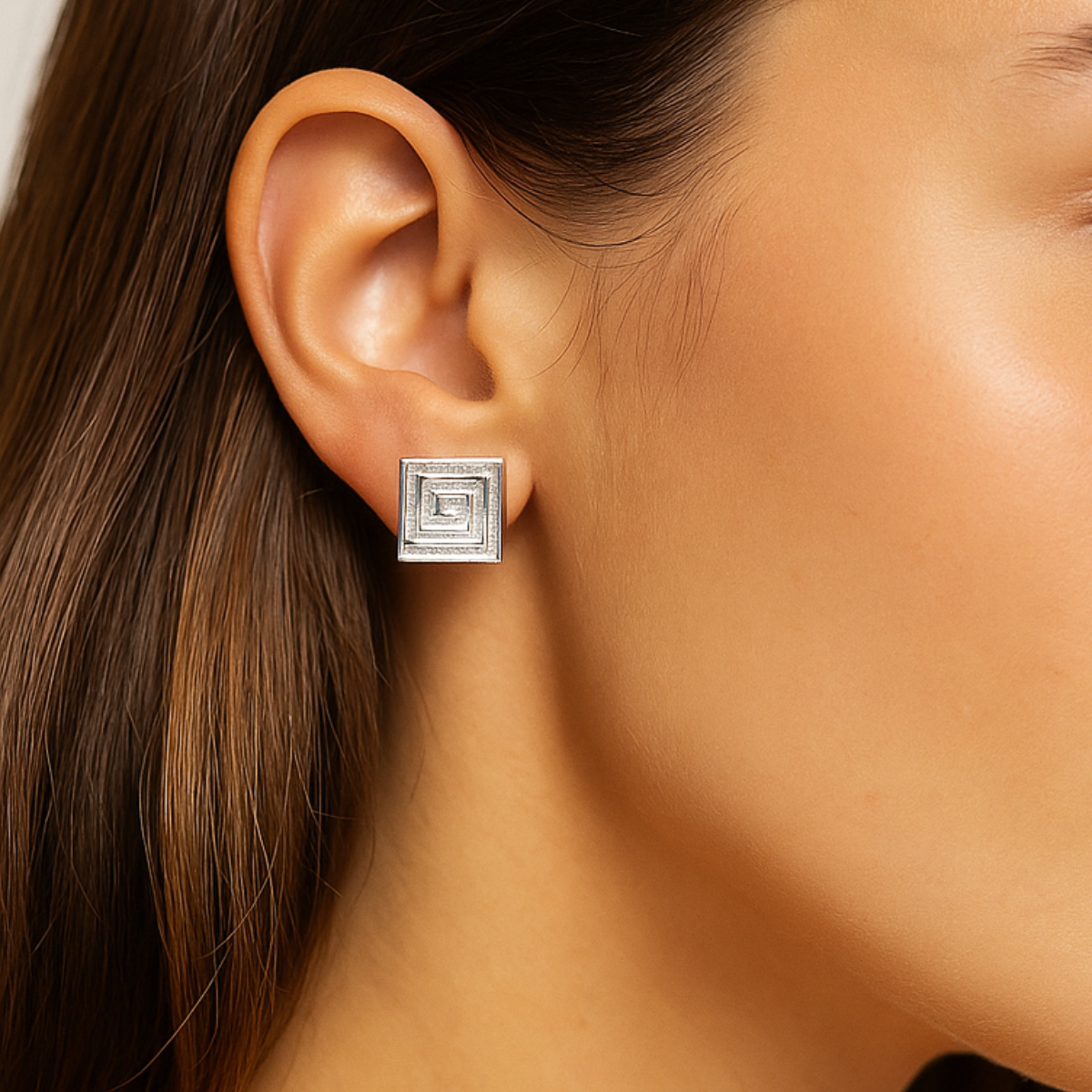 SQUARE GRECA EARRINGS