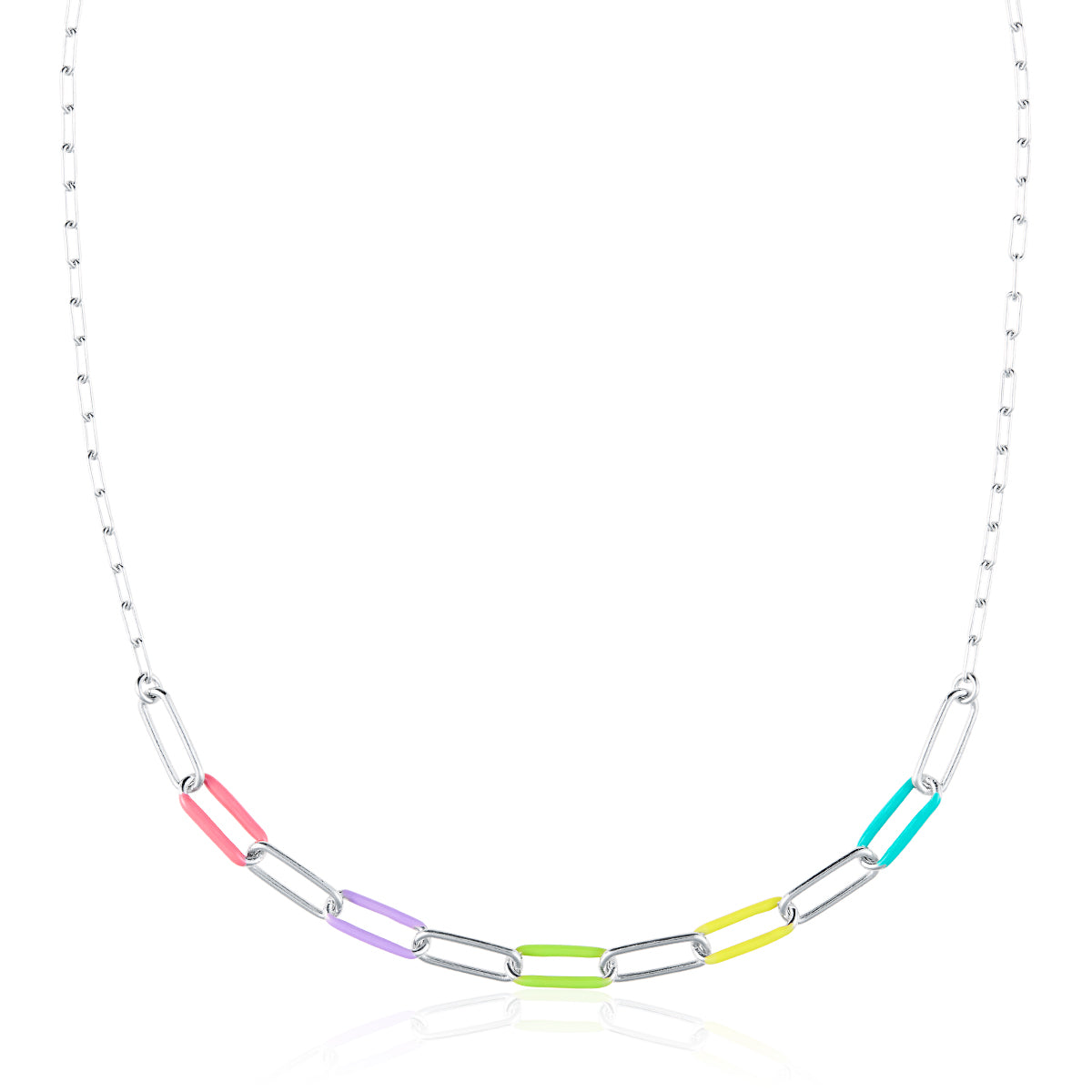 LINK CHAIN NECKLACE BRIGHT COLOURS