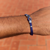 BRACELET CORDON ÉLECTRIQUE BLEU ET PIÈCES EN ACIER