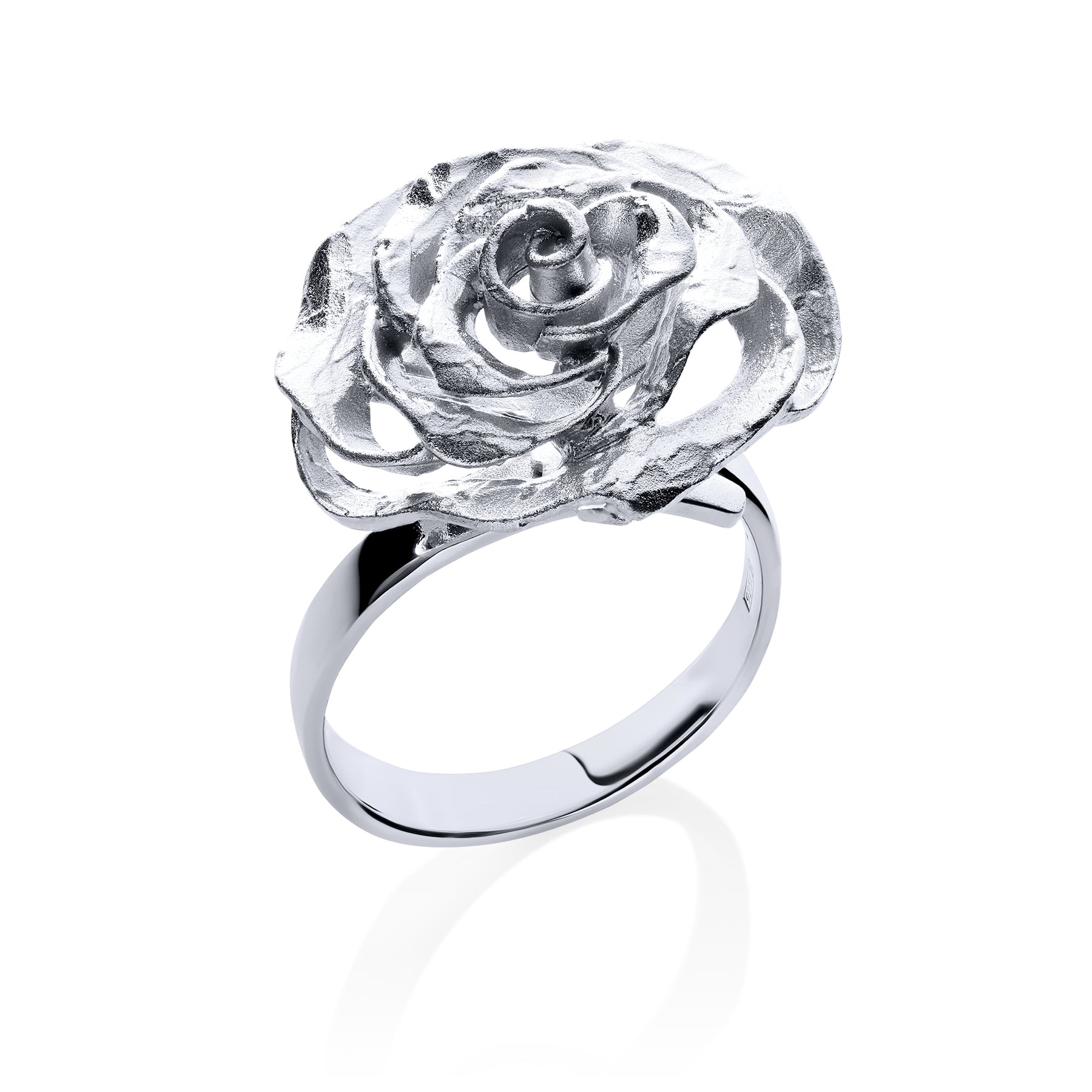 ANELL ROSA DE PLATA MATE