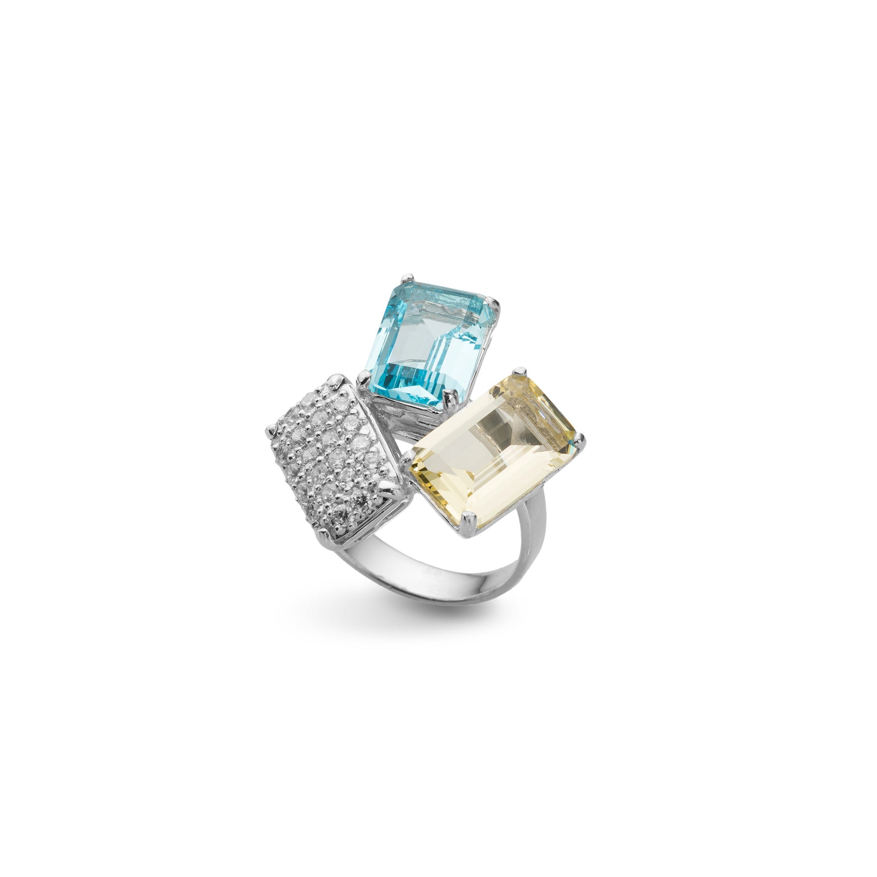 MARLENE SILVER RING MULTICOLOR PAVÉ