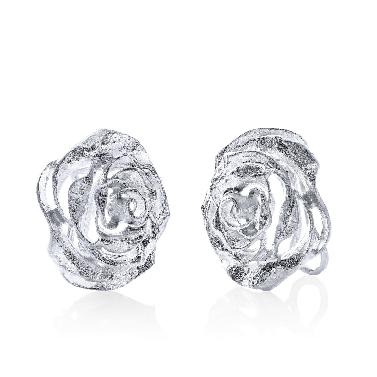 PENDIENTES ROSA DE PLATA CIERRE OMEGA