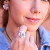 ANILLO ROSA DE PLATA