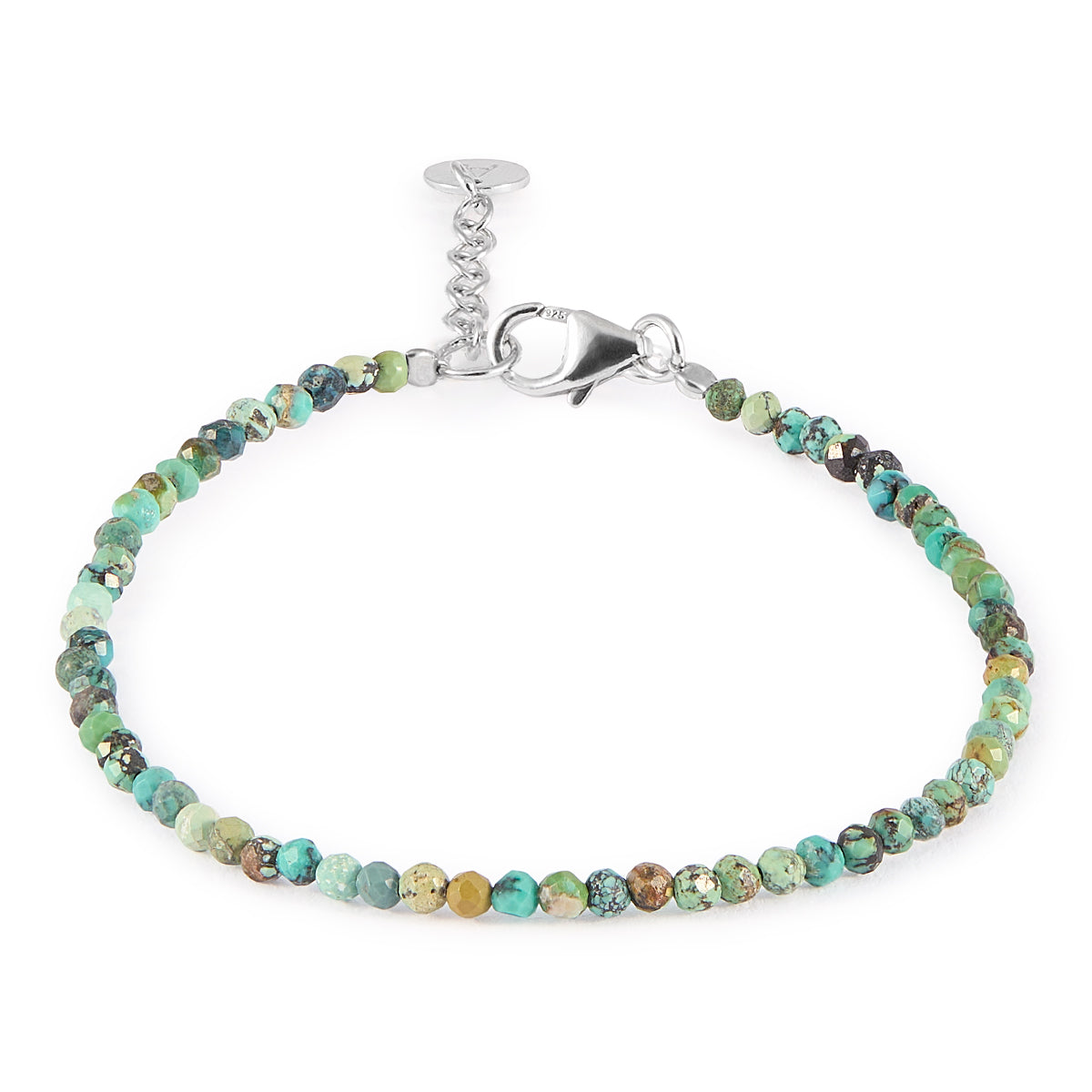 BRACELET TURQUOISE AVEC FERMOIR EN ARGENT