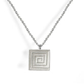 SMALL SQUARE GRECA PENDANT