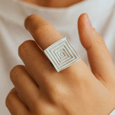 SQUARE GRECA RING