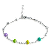 PULSERA 4 BOLITAS ESMALTE CLARO