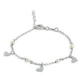 PULSERA CORAZONES Y PERLAS
