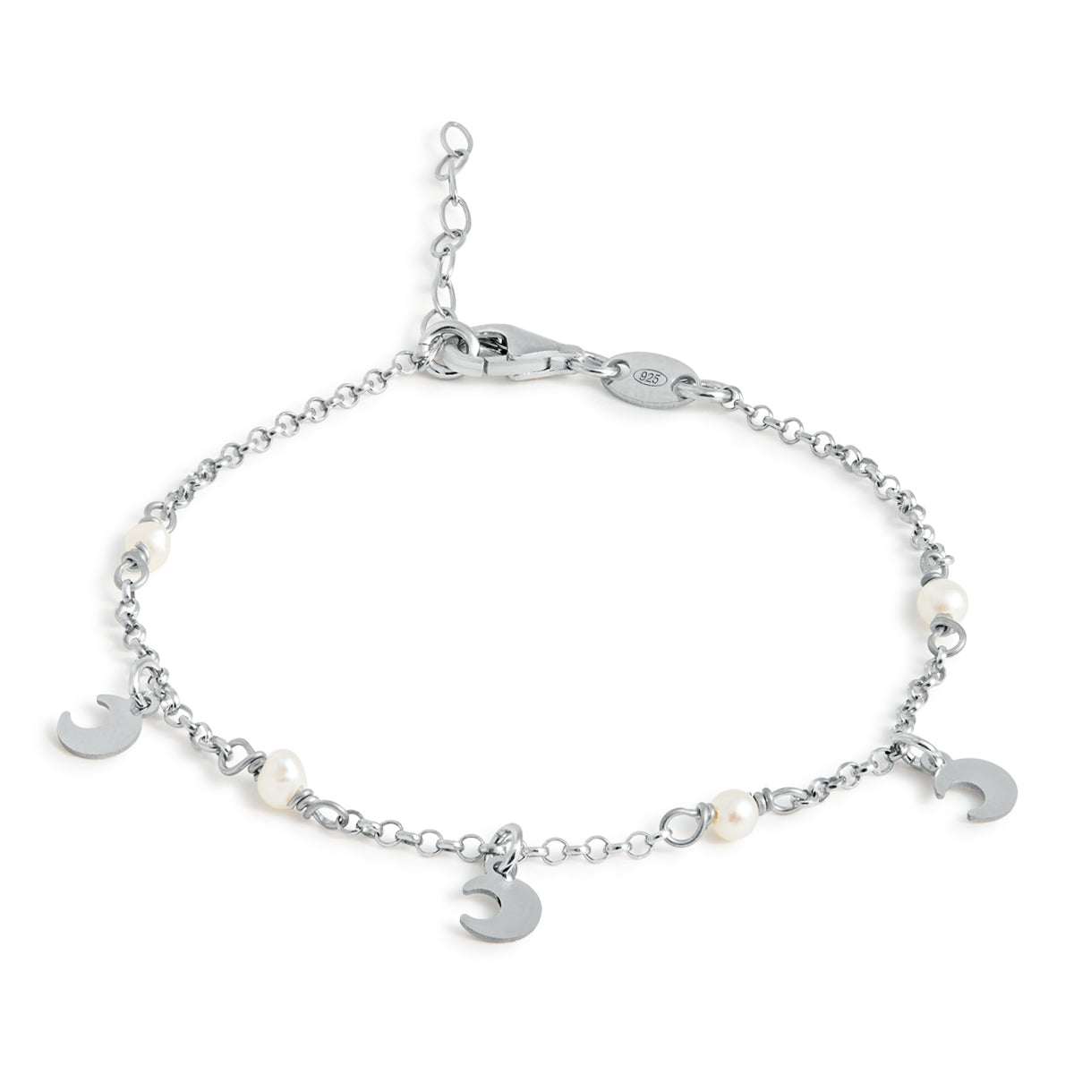 PULSERA LUNAS Y PERLAS