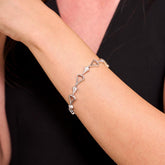 PULSERA DE PLATA ESLABONES FANTASÍA MATE/BRILLO