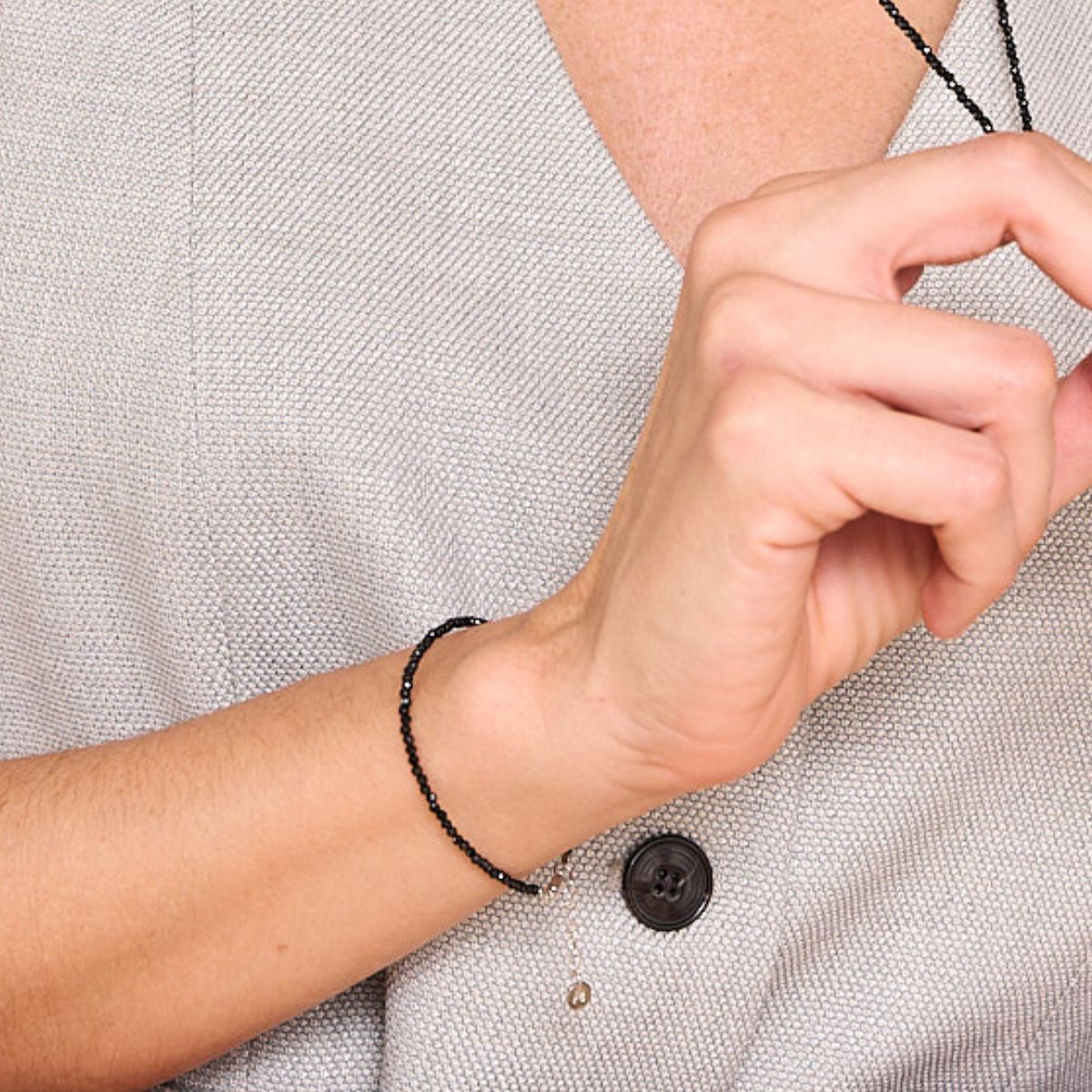 POLSERA ESPINELA NEGRA I TANCA DE PLATA