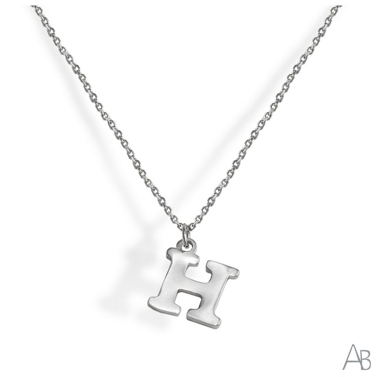 SILVER LETTER H NECKLACE