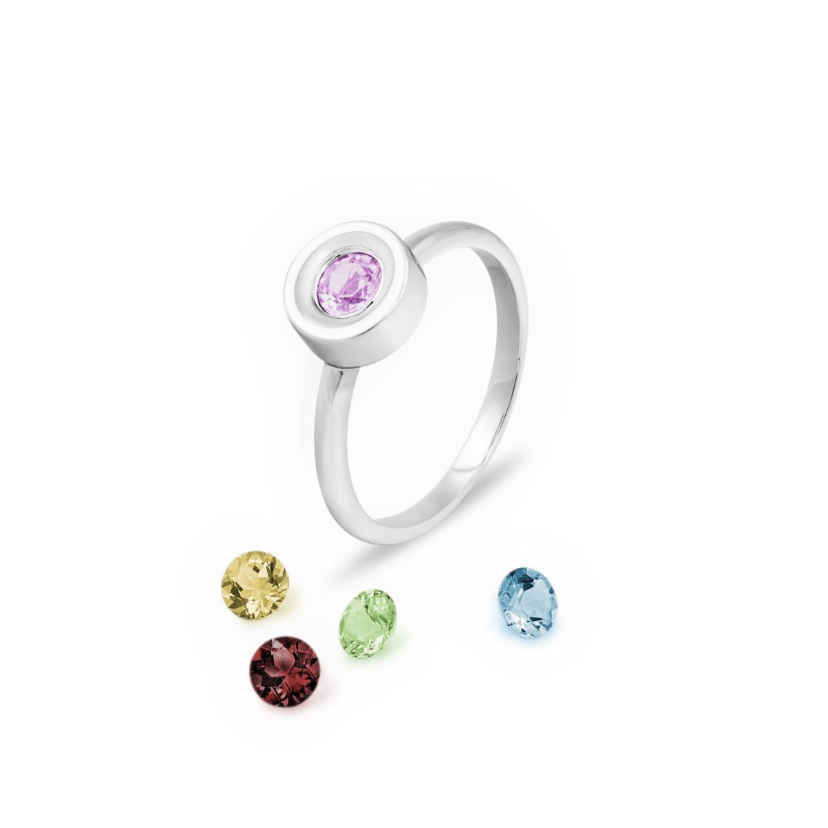 ANILLO PLATA Y AMATISTA NATURAL