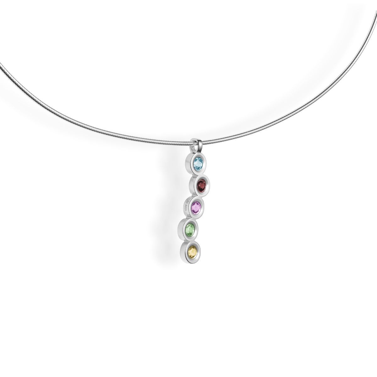 5 stone cheap birthstone necklace
