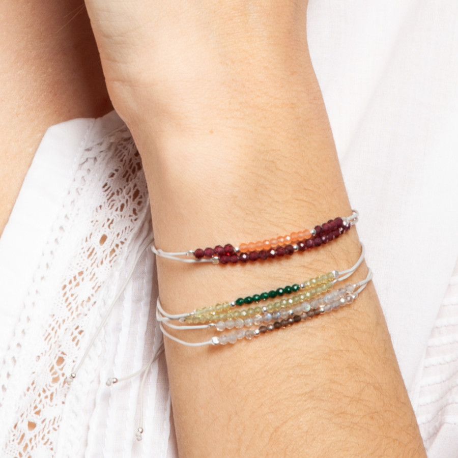 BRACELET GRENAT ET JADE