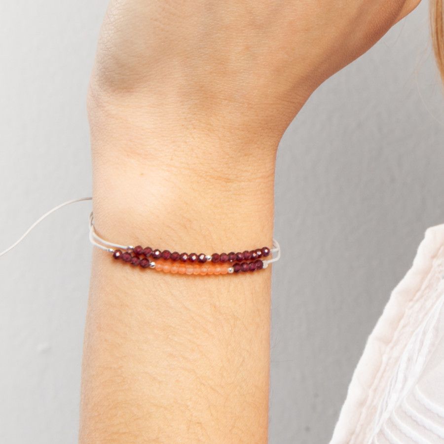 BRACELET GRENAT ET JADE