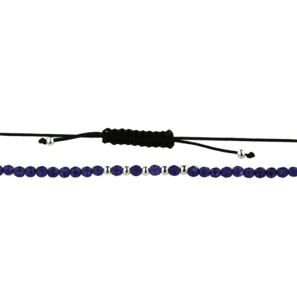 PULSERA PLATA Y JADE MORADO