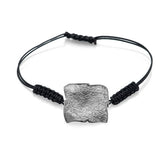 PULSERA CUADRADO RODIO NEGRO MACRAME