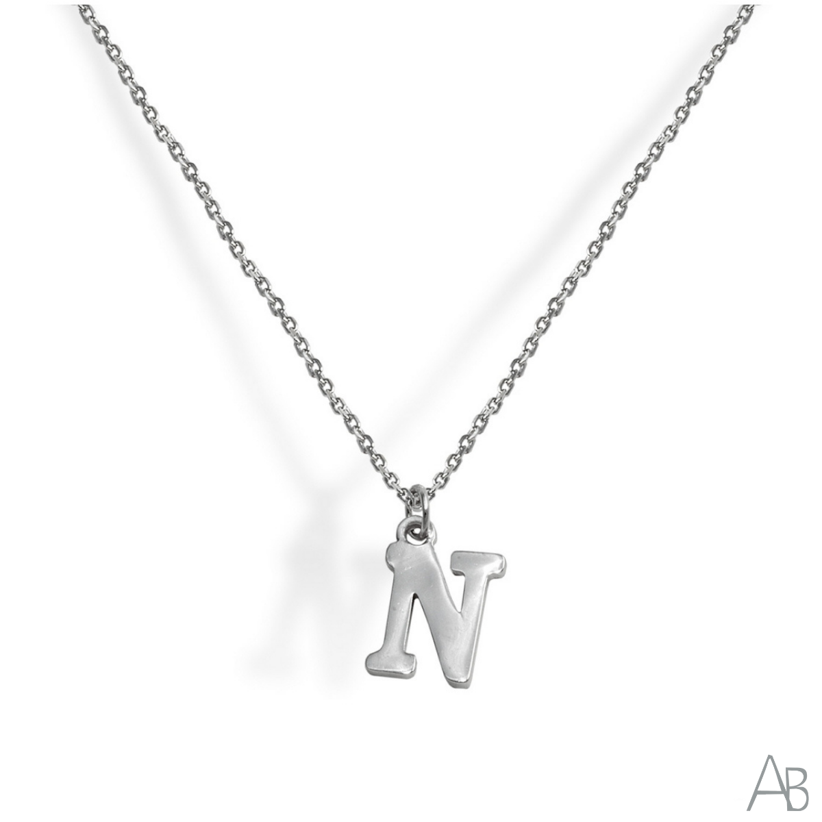 COLLIER LETTRE N EN ARGENT