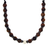 RED TIGER EYE AND HEMATITE NECKLACE