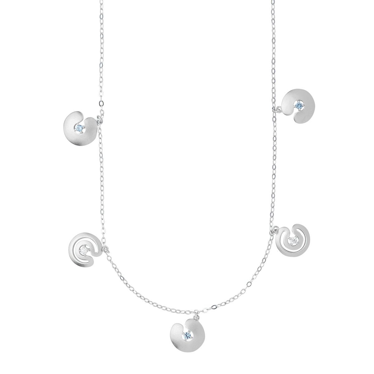 WHITE AND BLUE MAZE NECKLACE