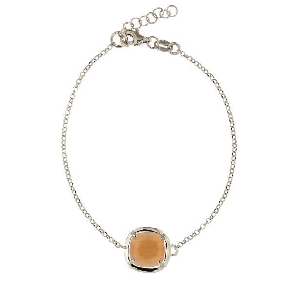ORANGE SQUARE ZINNIA BRACELET