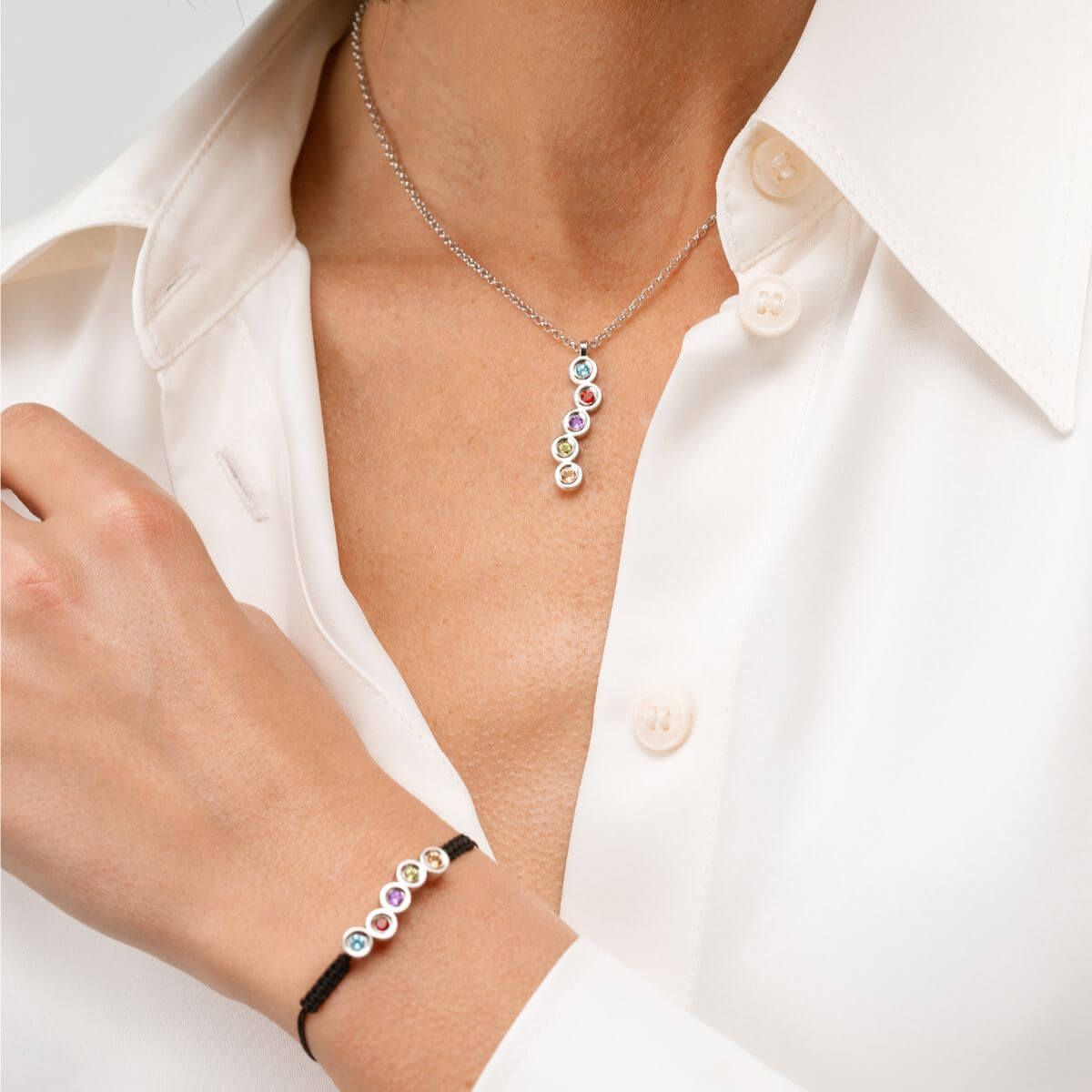 BRACELET ARGENT ET PIERRES NATURELLES