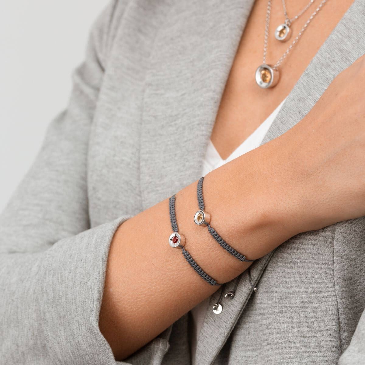 POLSERA MACRAME DE PLATA I CITRI