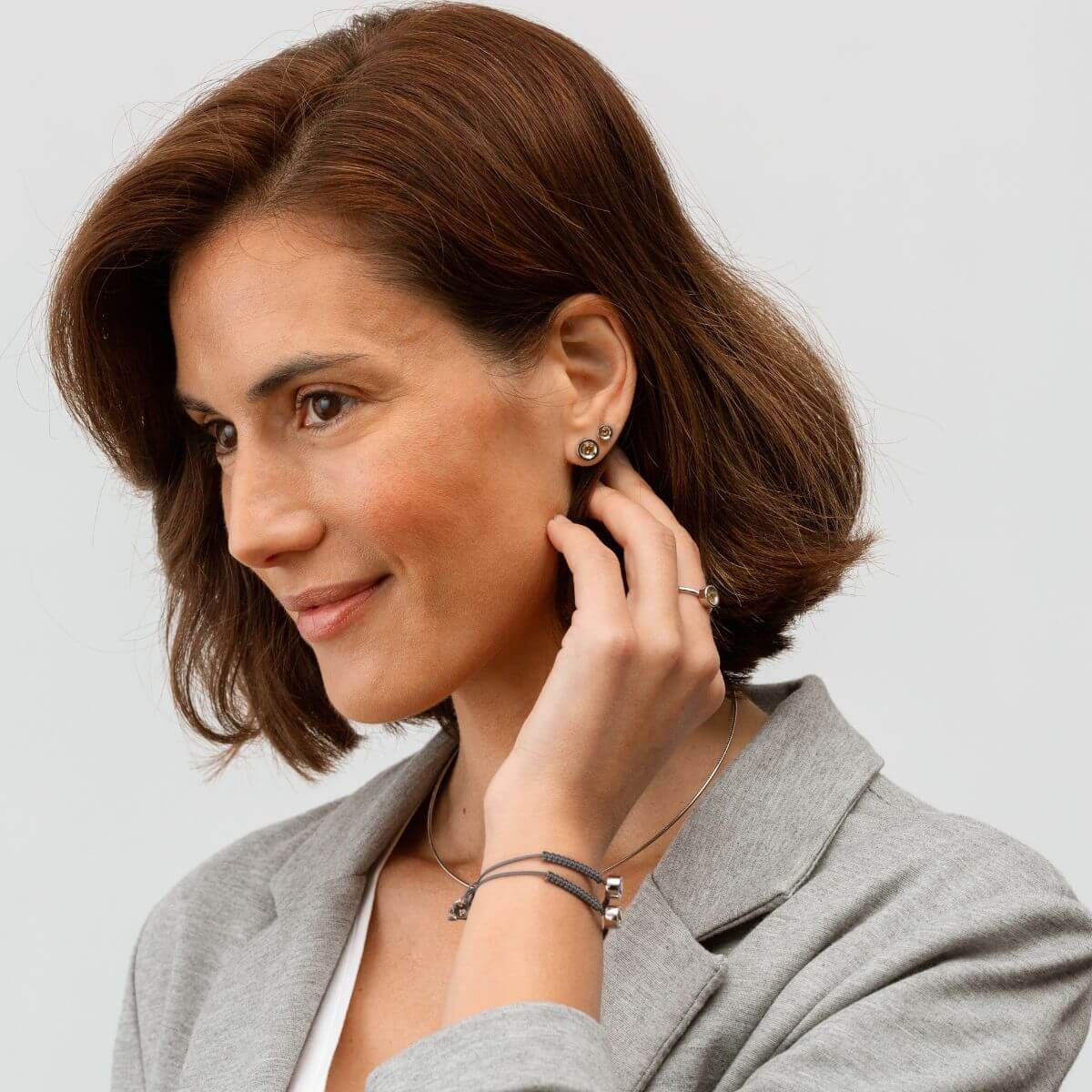 SILVER AND NATURAL CITRINE EARRINGS