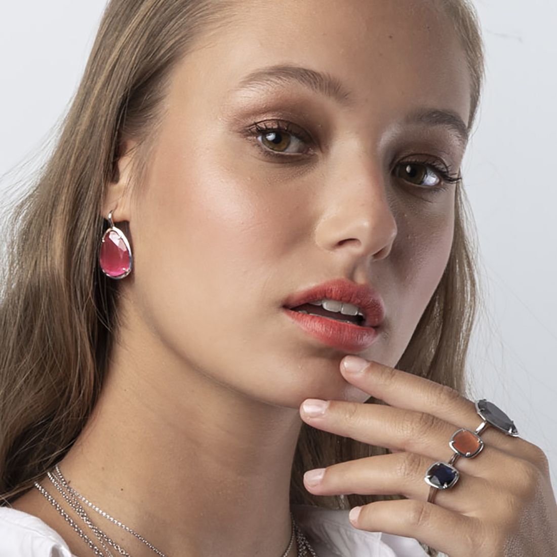 ANILLO CUADRADO ZINNIA NARANJA