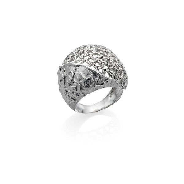 BAGUE DEUX TEXTURES ARGENT