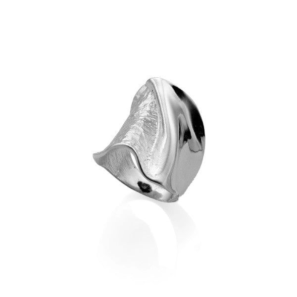 BAGUE ONDES MAT ET POLI